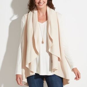 NWT Mia & Tess Open Front Shawl Collar Vest O/S